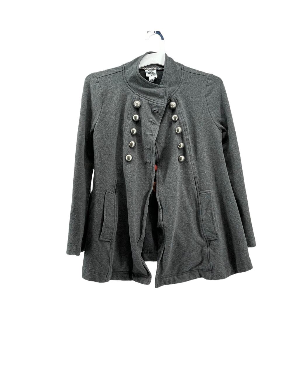 Ivy Jane Gray Military Button Jacket Women's Size XS